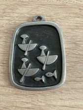 Vintage swedish pewter pendant - vintage,