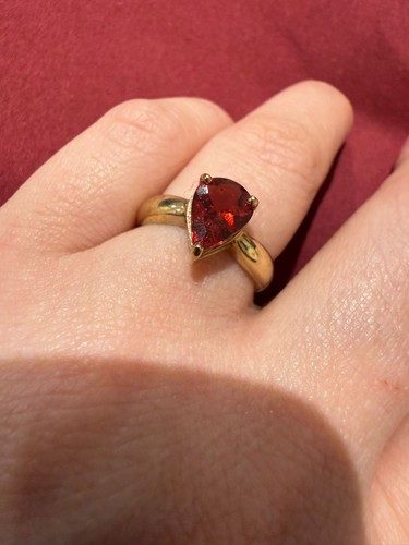 Certified andesine ring - andesine, 9k