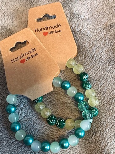Handmade bead bracelet green - handmade,