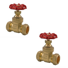 2 x 22mm Wheel Head Gate Valve