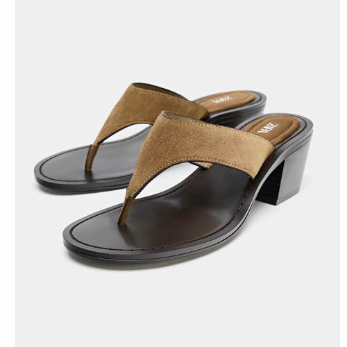 Zara suede thong sandals - zara,