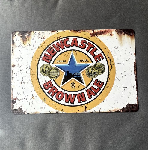 Newcastle brown ale metal bar - brown,