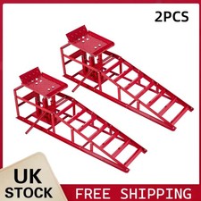 2 x Heavy Duty Metal Car Ramp Lift Height Adjustable 2Ton Hydraulic Jack Garage
