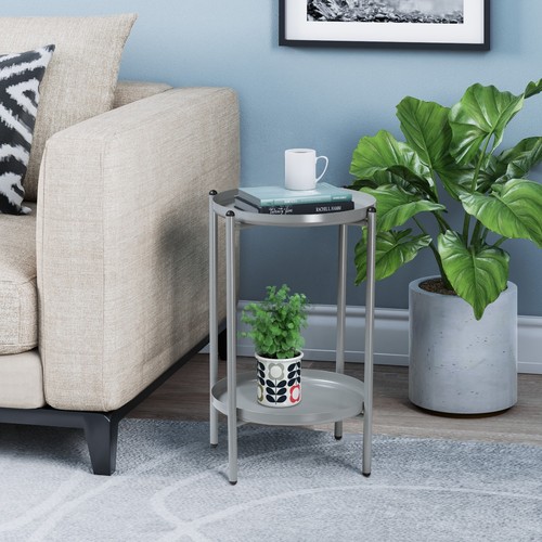 50cm tier round metal side - 50cm, 2-tier