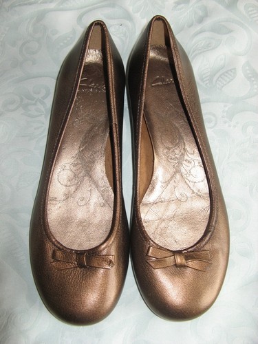 Clarks metallic bronze leather