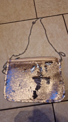 Rose gold sequin bag with - rose,