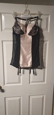 Ann Summers Kate Cami Suspender Champagne/Black Size 16 BNWT  RRP £50.00