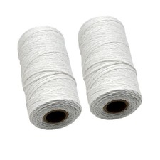 2 Roll 1mm White Pure Cotton Loom Warp Thread Yarn for Weaving Carpet Tapestry