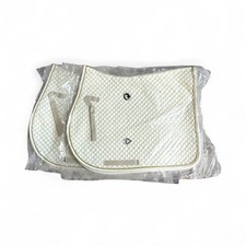 Full Numnah Saddle Pad Horse Cream And Gold