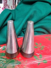 VGC VINTAGE MID CENTURY DANISH TEAK AND STAINLESS STEEL SALT  PEPPER POTS 4.5"