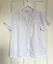 East blouse top white linen - top,