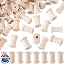 Pndeyo 25pcs Wooden Spools of