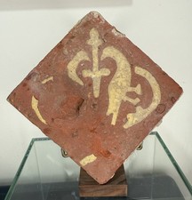 Medieval English Encaustic Floor Tile, Late 13th Century Wessex School
