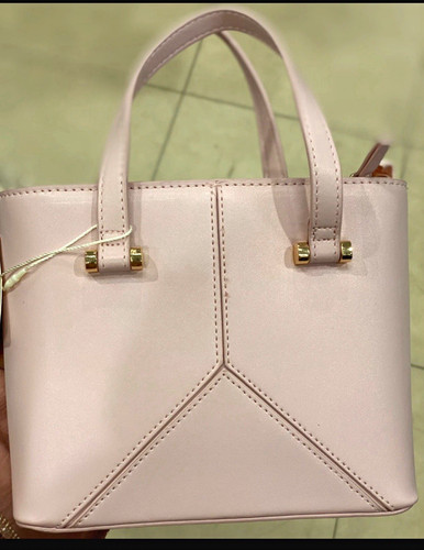 Cute pink faux - faux, satchel