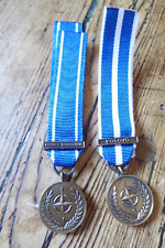 Pair NATO miniature medals with ribbons  FORMER YUGOSLAVIA  /  KOSOVO