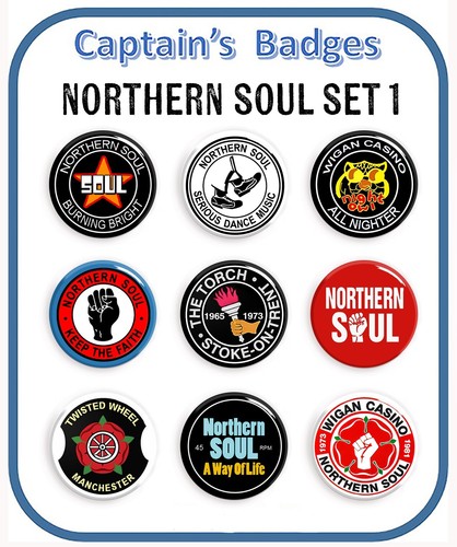 Set northern soul badges - set,