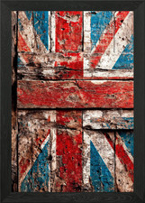Distressed Union Jack on Wood