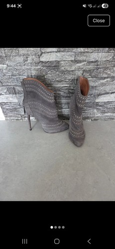 Alaia paris grey studded heel - grey,