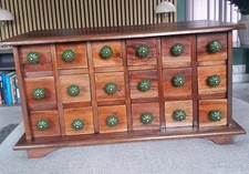 Antique Oak Chest With 18 Draws Apothecary Style