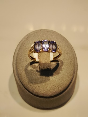 9kt gold ring - ., gem.