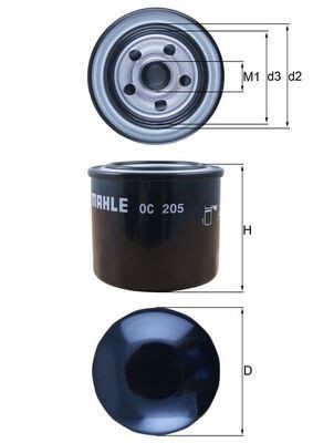 Oil filter mahle 205 - oil, for