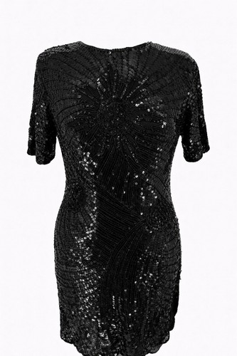 Black beaded gatsby style - black,