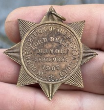 PRESTON GUILD MAYOR LORD DERBY 1902 Antique Medallion - 45mm