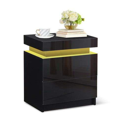 High gloss led bedside table - high,