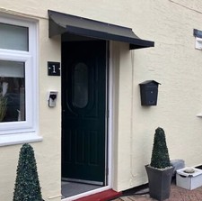 Door canopy awning shelter. UK Steel, 1.2M wide. BLACK or GREY