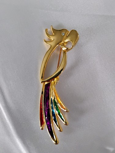 Parrot exotic bird brooch - bird, pin