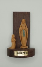 Vintage Lourdes Virgin Mary Statue Holy Relic Religious Figure Handmade Souvenir