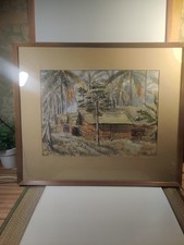 Framed watercolor painting