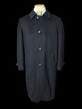 VTG Men’s Himalaya Loden Overcoat 48” Black Wool Made In Tyrol
