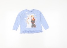 Disney Frozen Girls Blue Long Sleeve T-Shirt 4-5 Years