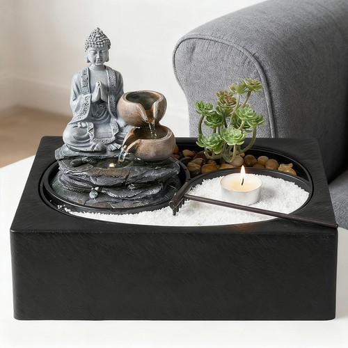 Indoor water feature buddha - water,