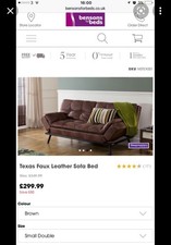 Faux Leather Clic Clac Sofa Bed with Reclining Backrests
