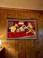 Vintage Dogs Playing Pool