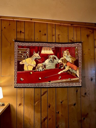 Vintage dogs playing pool - vintage,