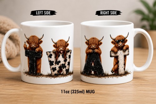 Sweary highland cow mug you - cow,
