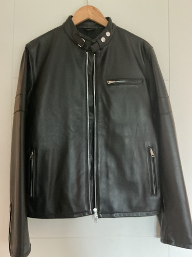Mens black lambskin leather - black,