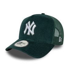 NEW ERA NEW YORK YANKEES CORD TRUCKER CAP.CORDUROY GREEN SNAP BASEBALL HAT W25