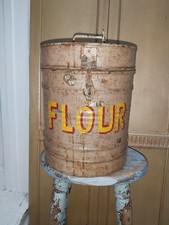 VINTAGE INDIAN METAL FLOUR BIN