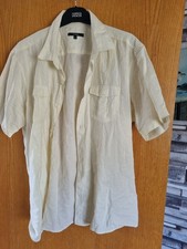 GEORGE  MENS Mustard LINEN MIX SHIRT SIZE XL.