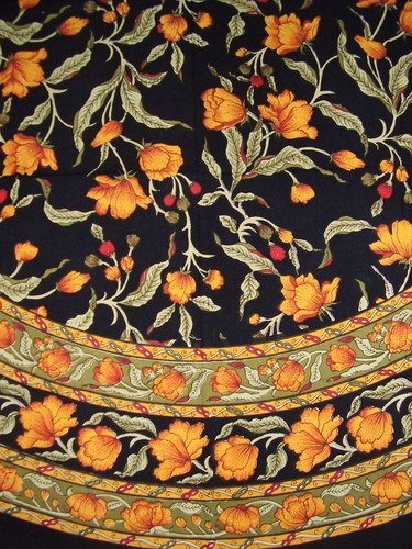 French floral round cotton - french,