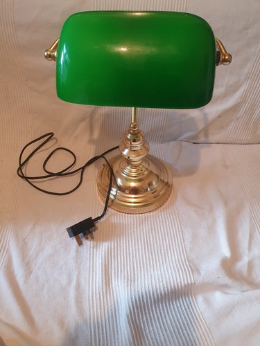 Bankers table lamp - green, shade
