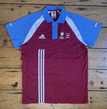 Adidas Europa League/Champions League Polo Shirt In Claret/Blue/White - Size M
