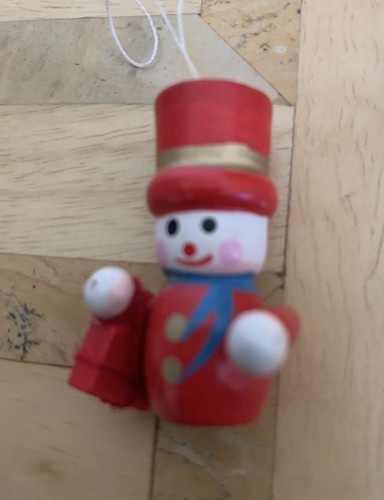 Vintage wooden snowman - vintage,