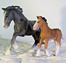 Schleich Shire horse Foal and Stallion set 13736 retired A