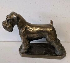 Bronze Schnauzer figurine sculpture by David Geenty 14cm high 15cm long.