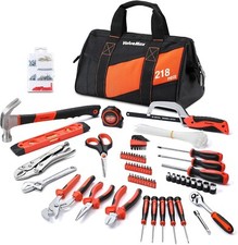 218Pcs Home Tool Kit with 13-Inch Tool Bag,Household Repair & DIY Tool Set